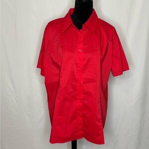 Vibrant Red Women's Button Down Shirt